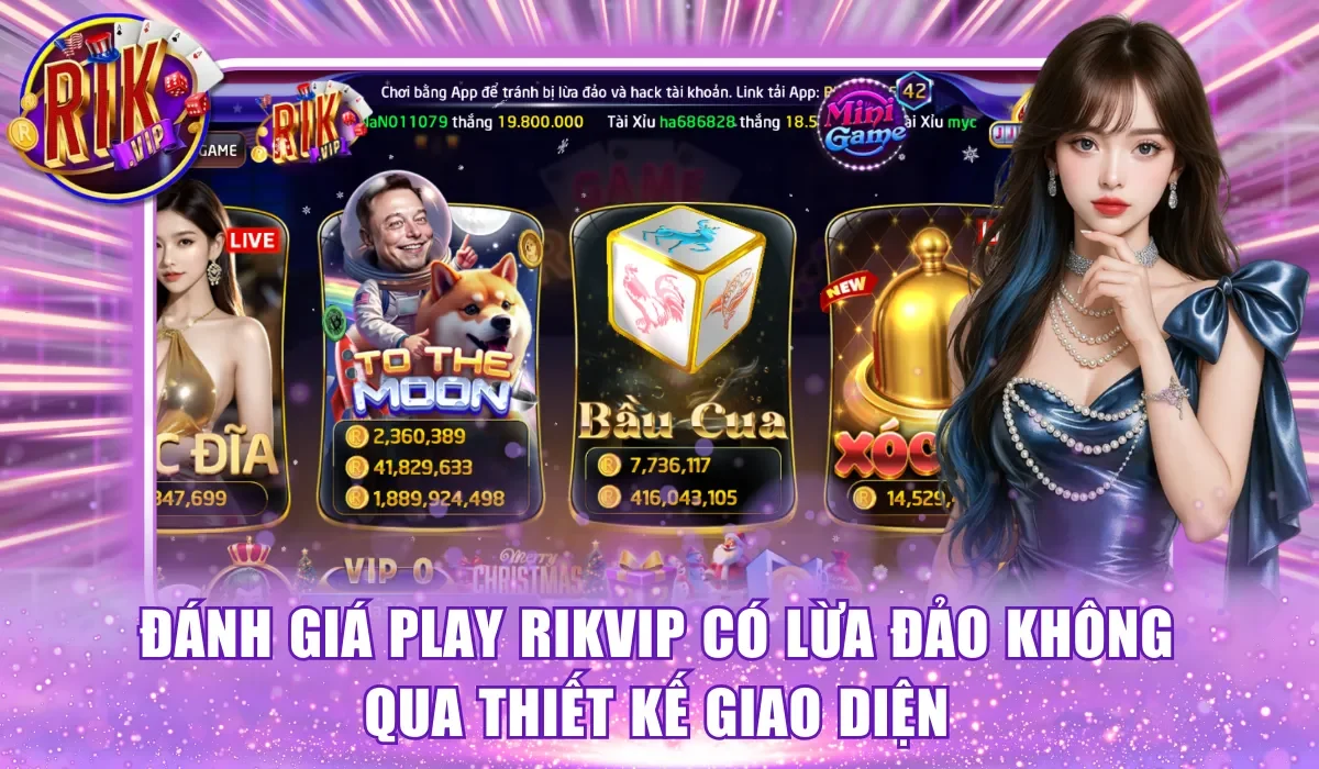 Đánh giá play Rikvip có lừa đảo không qua thiết kế giao diện