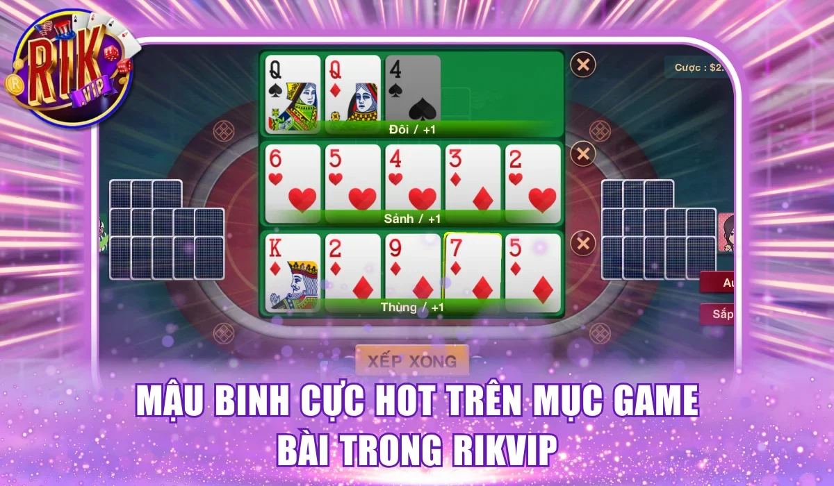 Mậu binh cực hot trên mục game bài trong RikVip